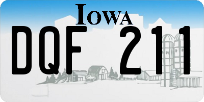 IA license plate DQF211