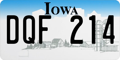 IA license plate DQF214