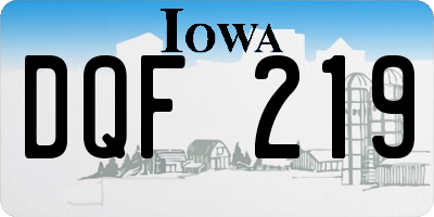 IA license plate DQF219
