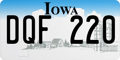 IA license plate DQF220