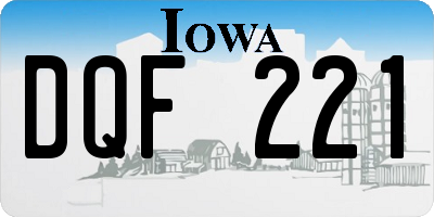 IA license plate DQF221