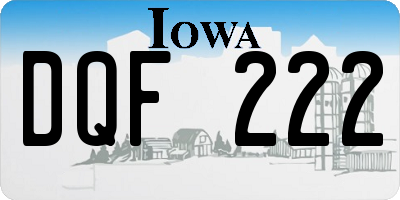 IA license plate DQF222
