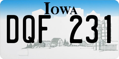 IA license plate DQF231