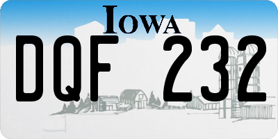 IA license plate DQF232