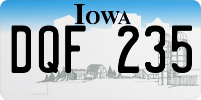 IA license plate DQF235