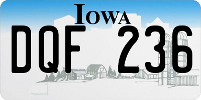 IA license plate DQF236