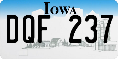 IA license plate DQF237