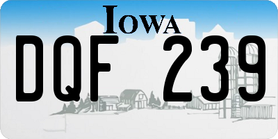 IA license plate DQF239