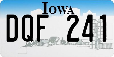 IA license plate DQF241