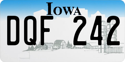 IA license plate DQF242