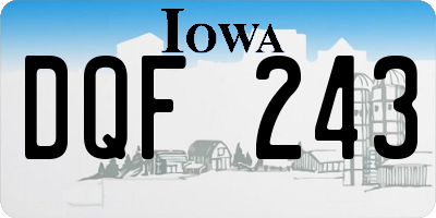 IA license plate DQF243