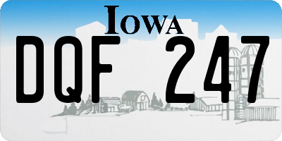 IA license plate DQF247