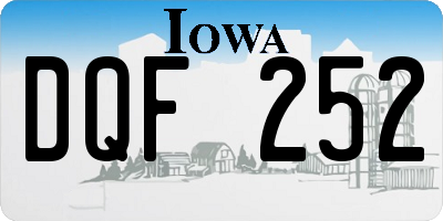 IA license plate DQF252