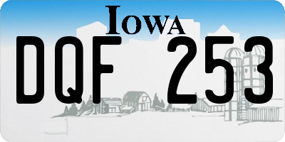 IA license plate DQF253