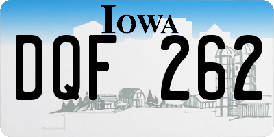 IA license plate DQF262
