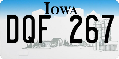 IA license plate DQF267