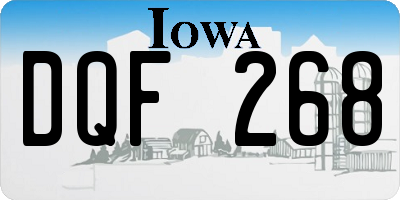 IA license plate DQF268