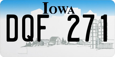 IA license plate DQF271