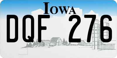 IA license plate DQF276