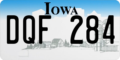 IA license plate DQF284