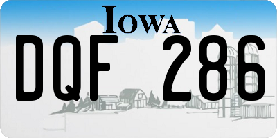IA license plate DQF286