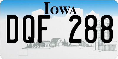 IA license plate DQF288