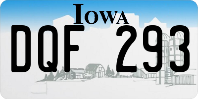 IA license plate DQF293