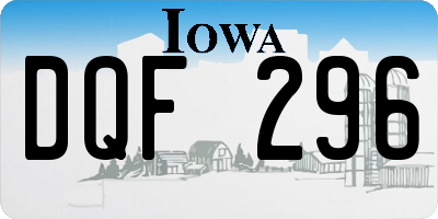 IA license plate DQF296