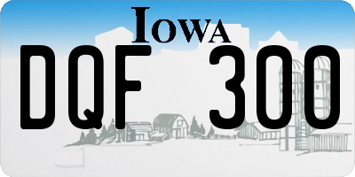 IA license plate DQF300