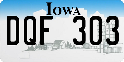 IA license plate DQF303