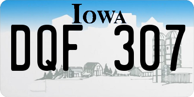 IA license plate DQF307