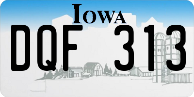 IA license plate DQF313