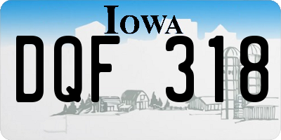 IA license plate DQF318