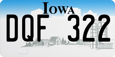 IA license plate DQF322