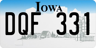 IA license plate DQF331