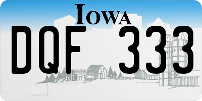 IA license plate DQF333