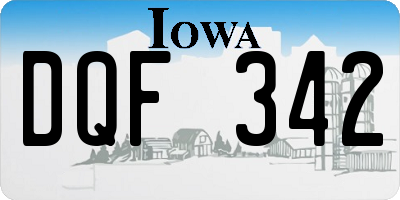 IA license plate DQF342