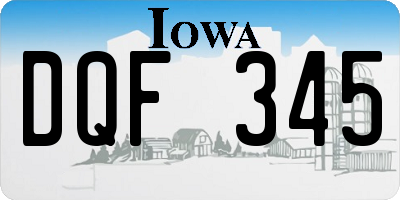 IA license plate DQF345