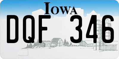 IA license plate DQF346