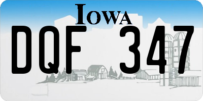 IA license plate DQF347