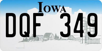IA license plate DQF349