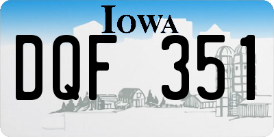 IA license plate DQF351