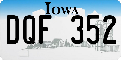 IA license plate DQF352