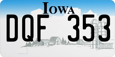 IA license plate DQF353