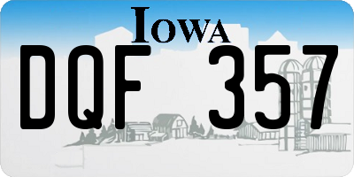 IA license plate DQF357