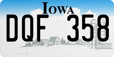 IA license plate DQF358