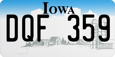 IA license plate DQF359