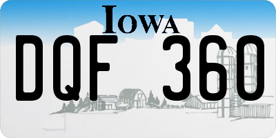 IA license plate DQF360