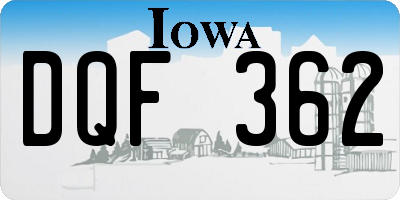 IA license plate DQF362