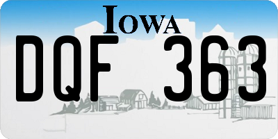 IA license plate DQF363
